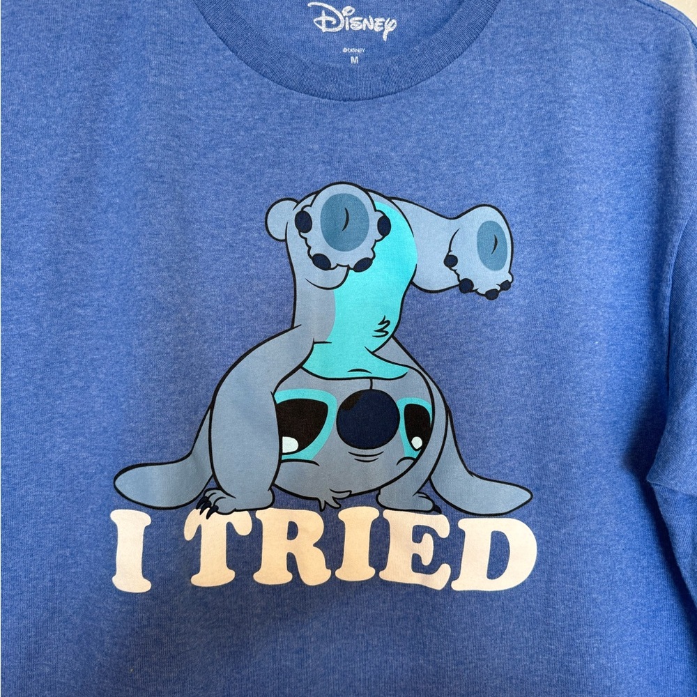 Disney Stitch Crew neck blue Tshirt, size medium.